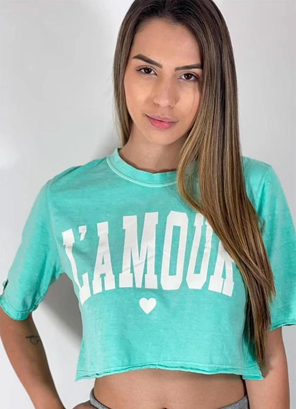 Amo Brand - Cropped L'Amour Verde Acqua