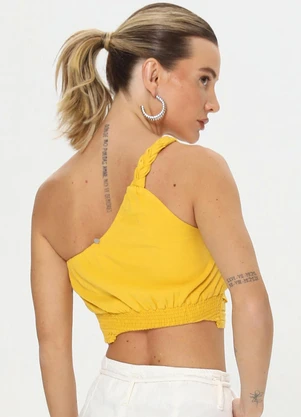 Outlet - Cropped Linho Ombro So Amarelo - OUTLET