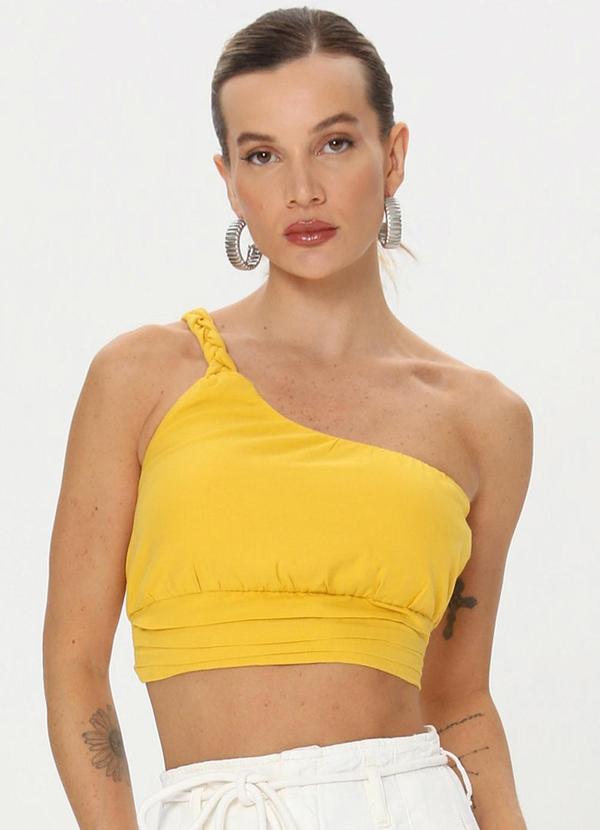 Outlet - Cropped Linho Ombro So Amarelo