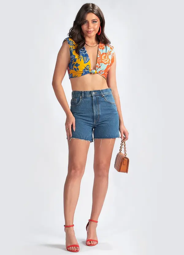 Farm - Cropped Malha Flor de Renda Rosa 4