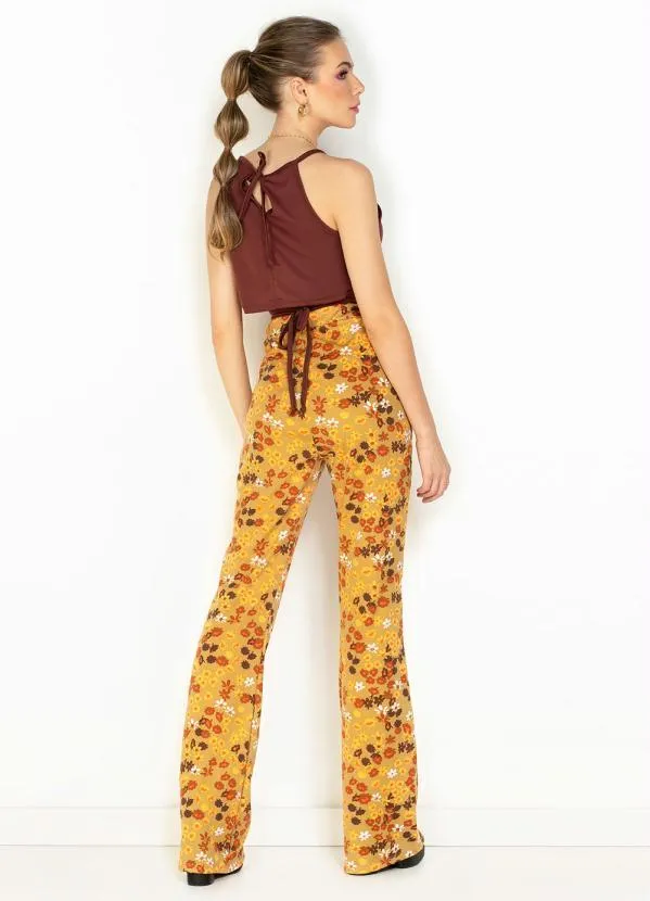 Moda Pop - Cropped Marrom com Decote Trapézio e Amarração 6