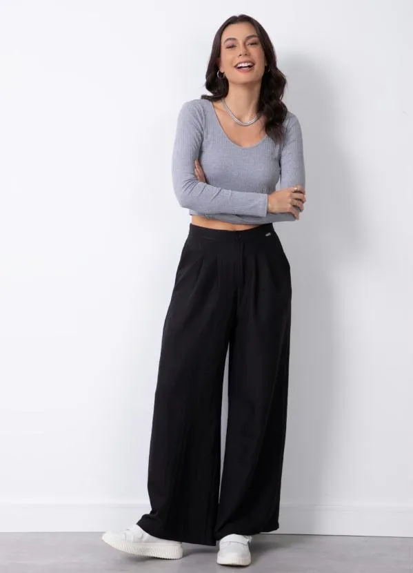 Quintess - Cropped Mescla com Manga Longa 2