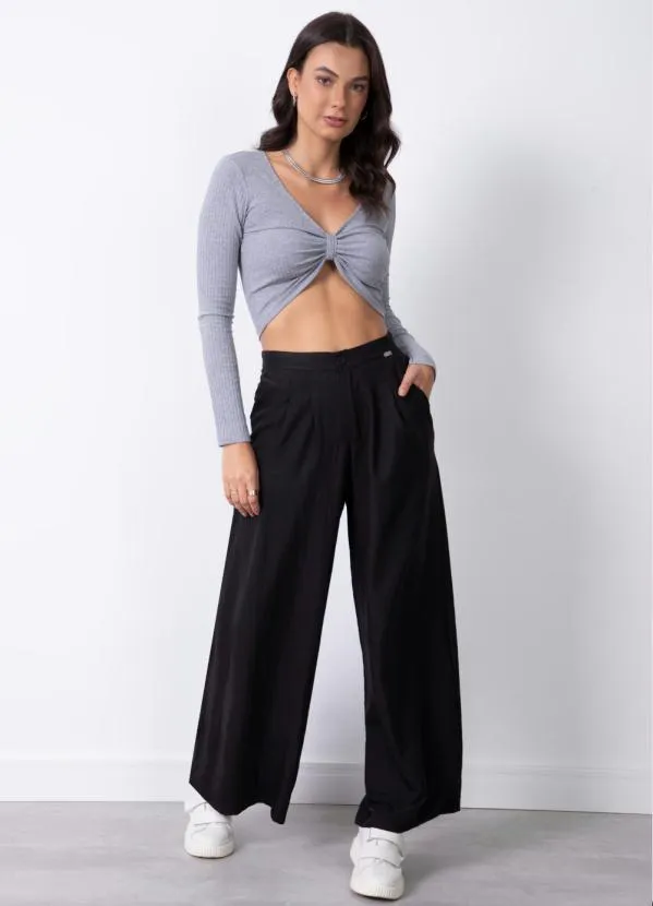 Quintess - Cropped Mescla com Manga Longa 4