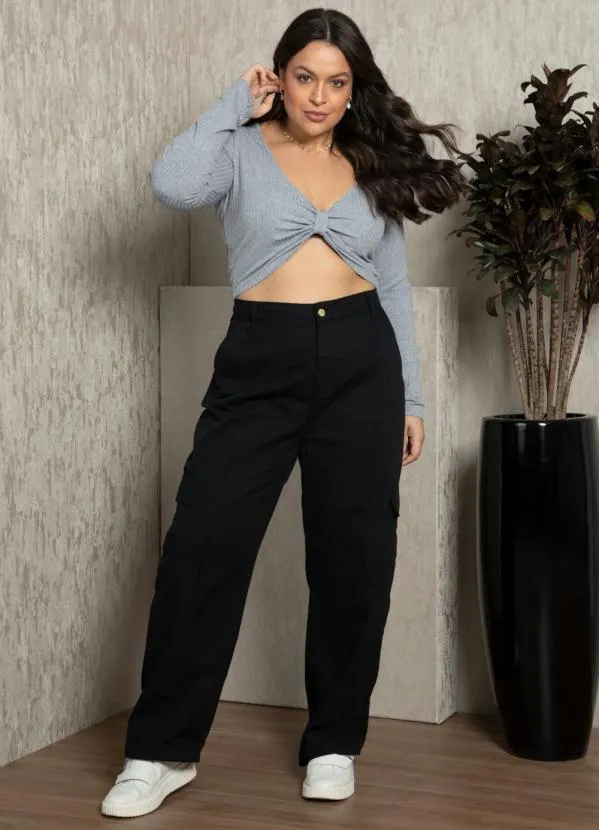 Quintess - Cropped Mescla com Manga Longa 8