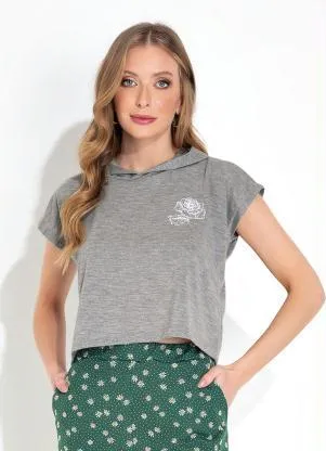 Moda Pop - Cropped Mescla com Toca e Ombros Deslocados - MODA POP