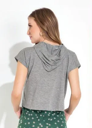 Moda Pop - Cropped Mescla com Toca e Ombros Deslocados - MODA POP