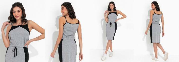 Cropped Mescla e Preta de Alas com Recortes