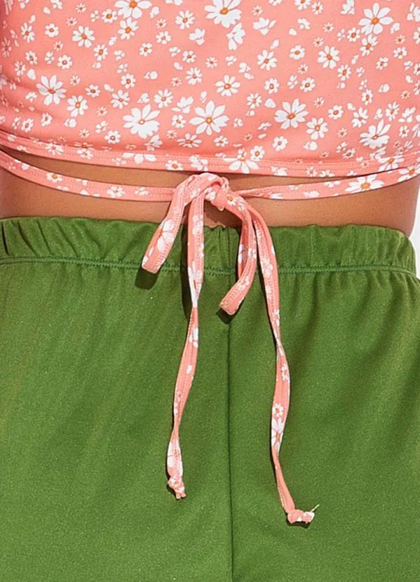 Moda Pop - Cropped Mini Floral com Amarração Frontal 3