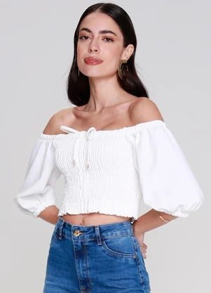 Outlet - Cropped Navy Branco - OUTLET