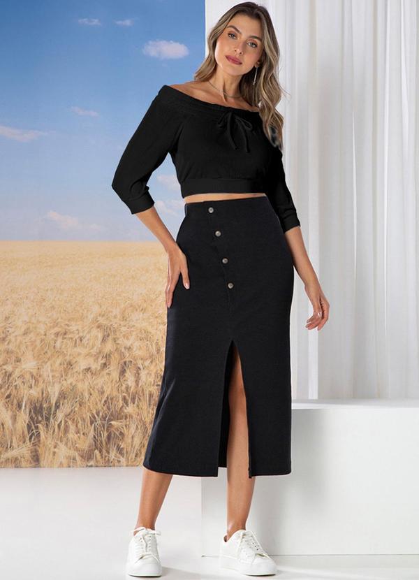 Use Modo - Cropped Ombro a Ombro Preto 2