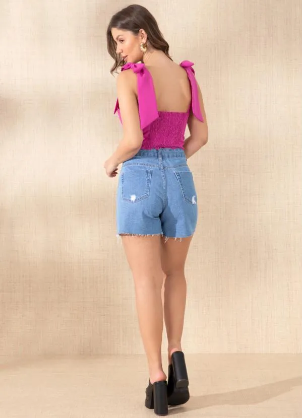 Quintess - Cropped Pink com Alças para Amarrar 5