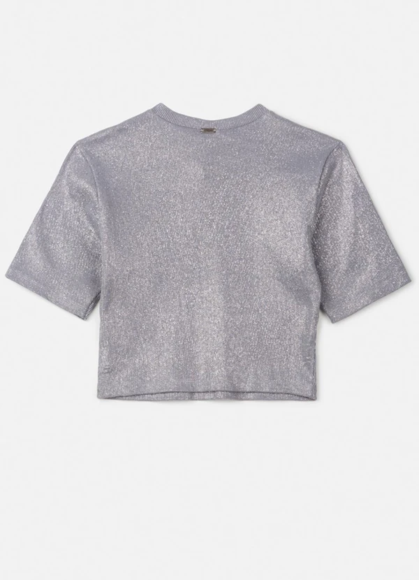 Authoria - Cropped Prata de Ribana com Foil Prata 2