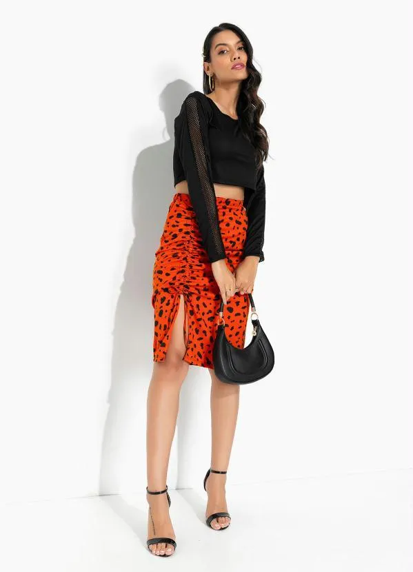 Moda Pop - Cropped Preta com Recorte na Manga 4