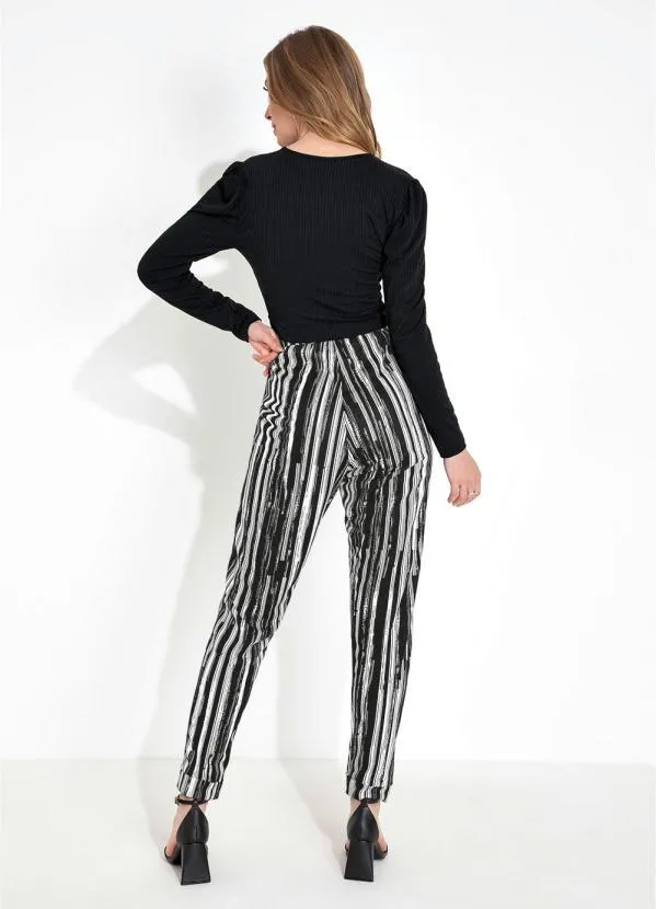 Moda Pop - Cropped Preto com Mangas Longas 5