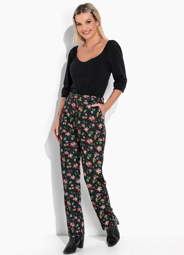 Moda Pop - Cropped Preto com Mangas Longas 3