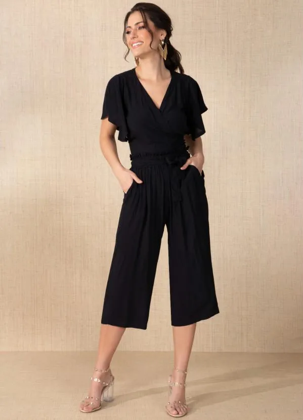 Quintess - Cropped Preto com Traspasse 3