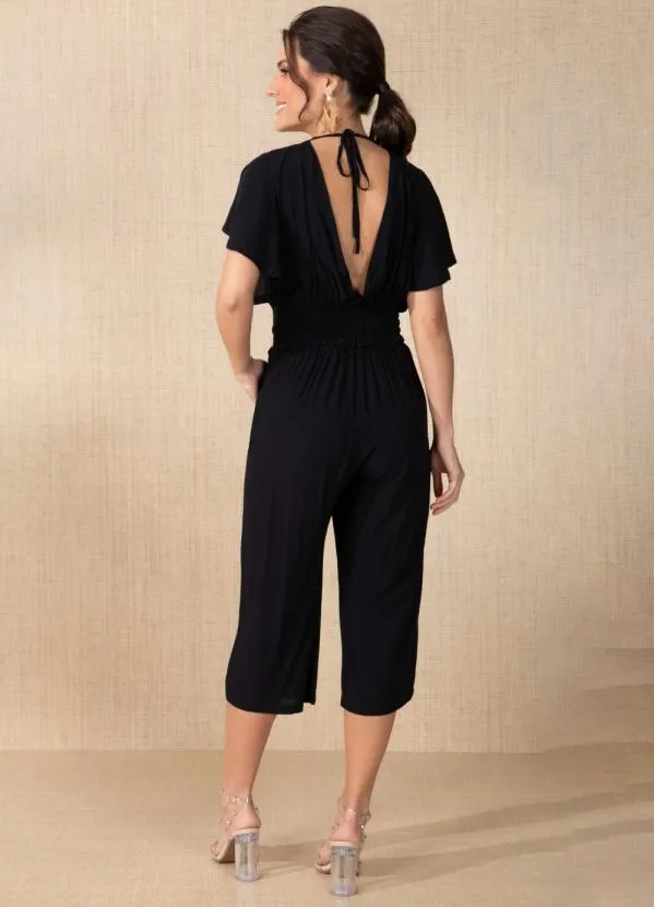 Quintess - Cropped Preto com Traspasse 4