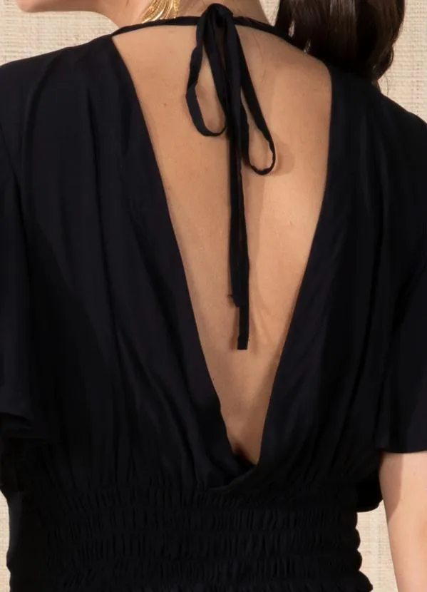 Quintess - Cropped Preto com Traspasse 6