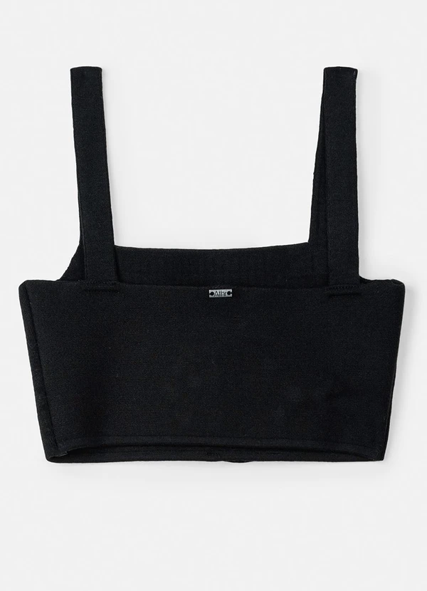 Authoria - Cropped Preto de Tricot com Strass Preto 6