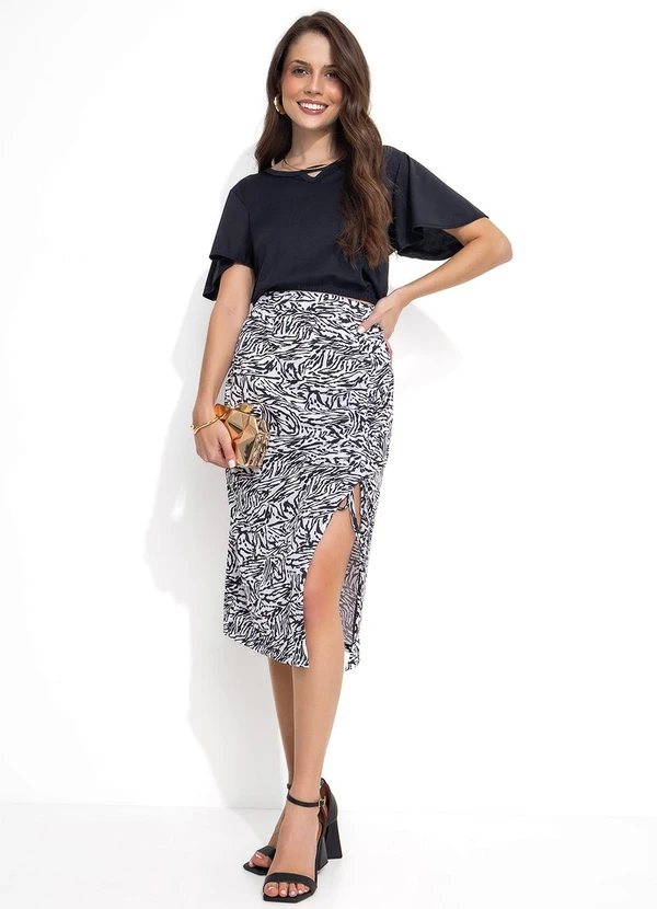 Moda Pop - Cropped Preto em Malha 3
