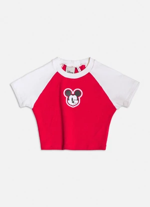 Authoria - Cropped Raglan do Mickey Vermelho - AUTHORIA