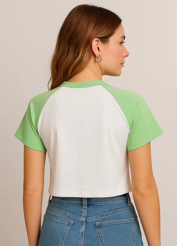 E-blossom - Cropped Raglan Verde/Bco 2