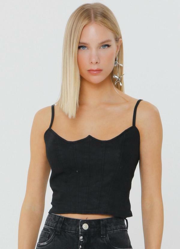 Gatabakana - Cropped Resinado Luxo Preto