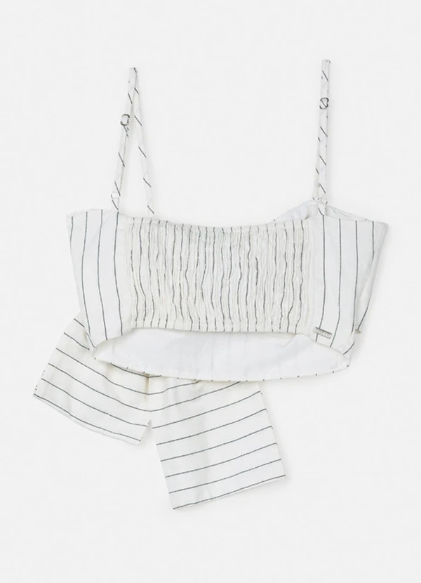 Authoria - Cropped Riscas de Giz com Maxi Laço Off White 2