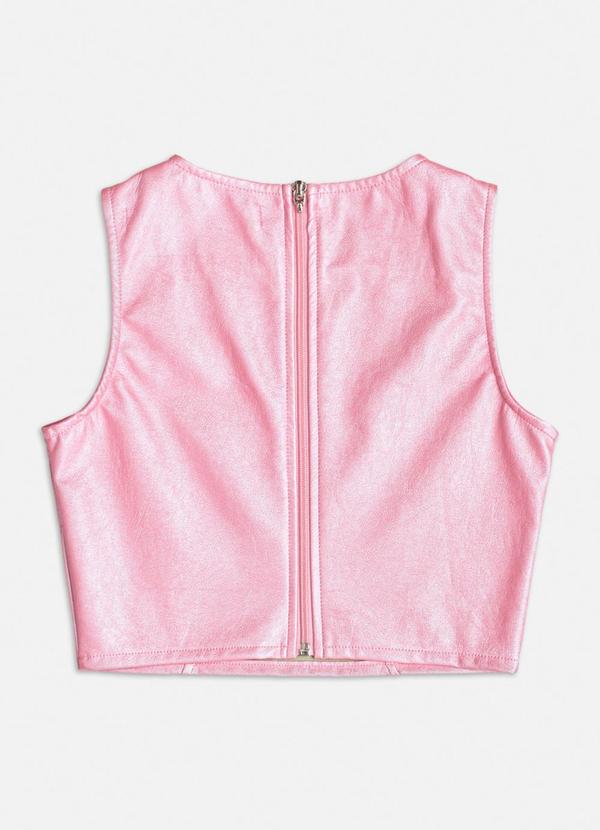 Authoria - Cropped Rosa Metalizado Rosa 2