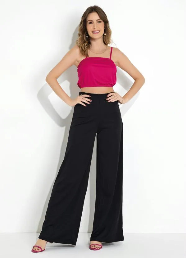 Moda Pop - Cropped Rosa Pink com Decote Reto 3
