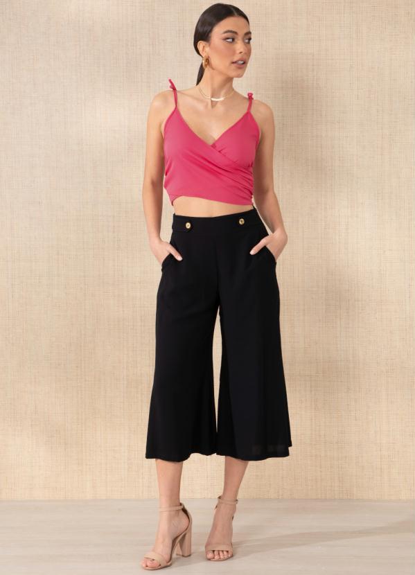 Outlet - Cropped Rosa Transpassado com Franzido 3