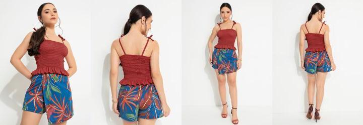 Cropped Telha com Lastex