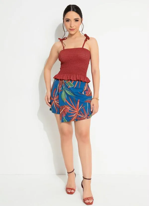 Moda Pop - Cropped Telha com Lastex 3
