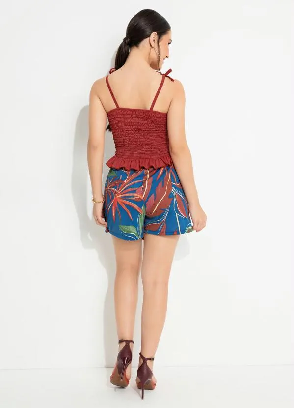 Moda Pop - Cropped Telha com Lastex 4