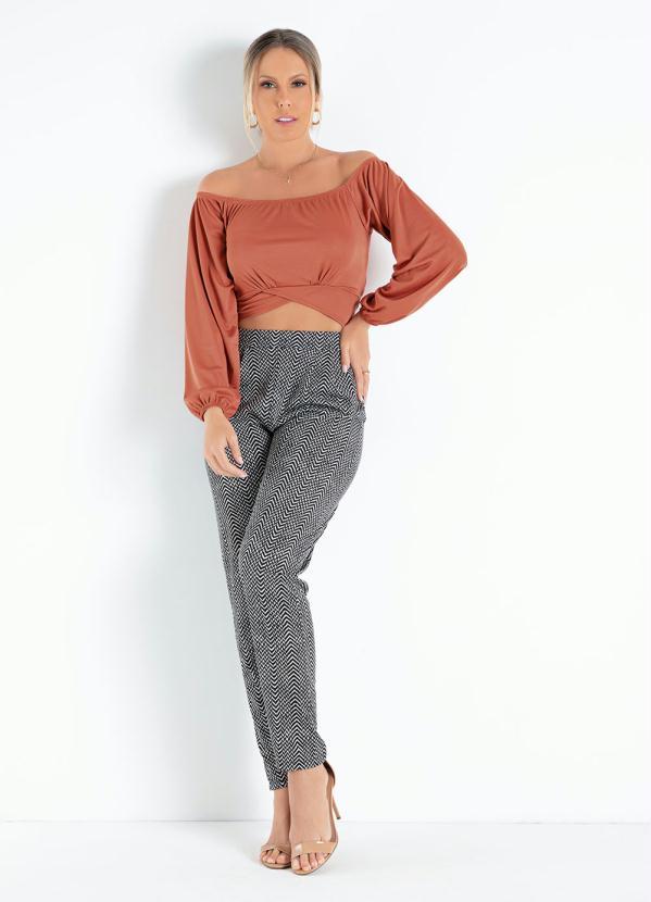 Outlet - Cropped Terracota com Amarração nas Costas 3