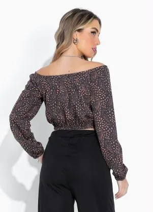 Moda Pop - Cropped Tigre com Decote Ombro a Omrbo - MODA POP
