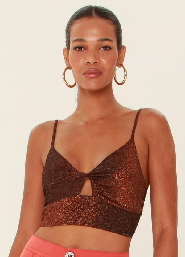 Gatabakana - Cropped Torcao Lurex Marrom 1