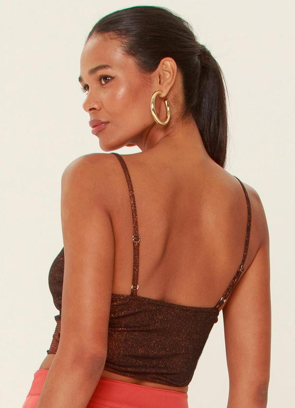 Gatabakana - Cropped Torcao Lurex Marrom 2