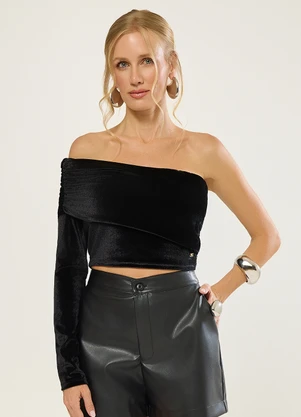 Naguchi - Cropped Veludo Preto - NAGUCHI