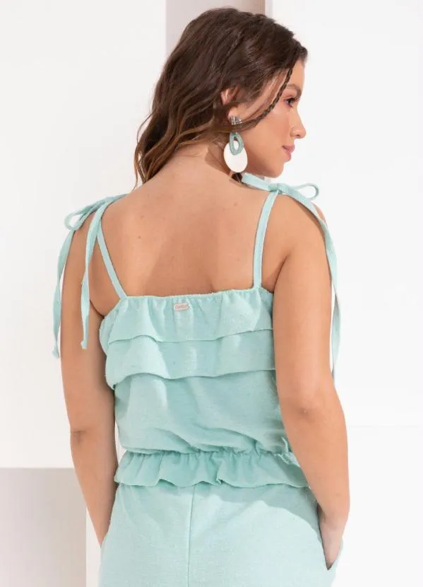 Quintess - Cropped Verde com Alças de Amarrar 2