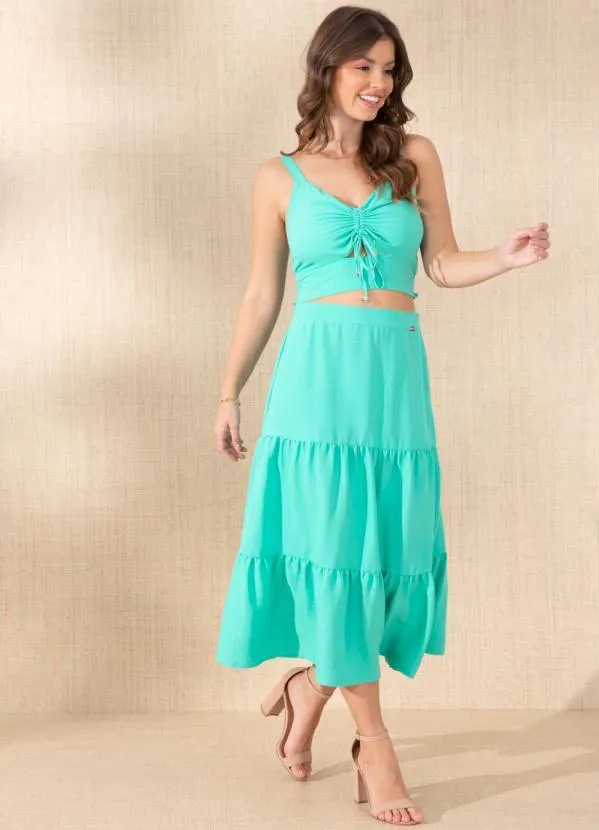 Quintess - Cropped Verde com Amarração 3