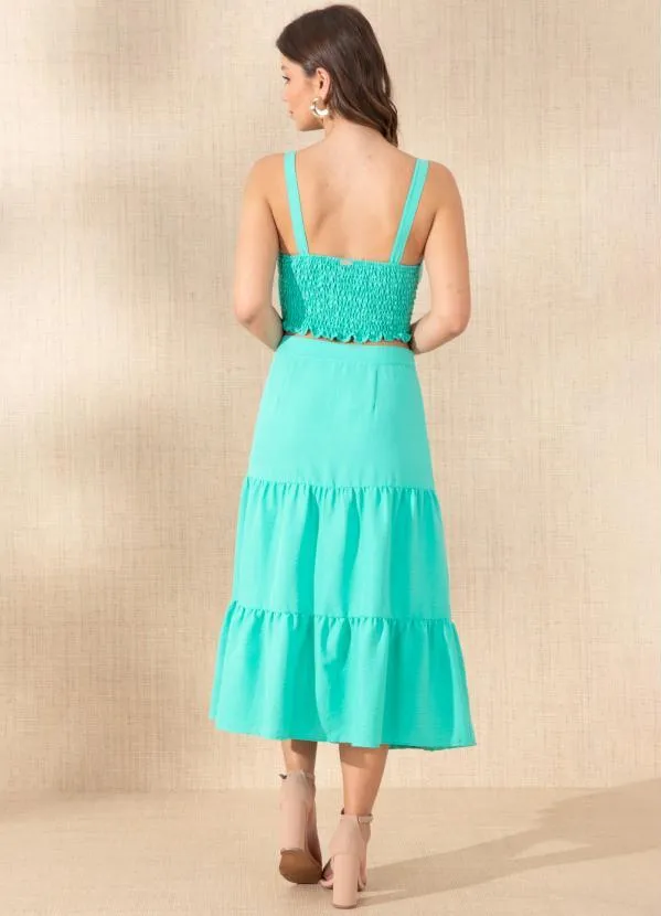 Quintess - Cropped Verde com Amarração 4