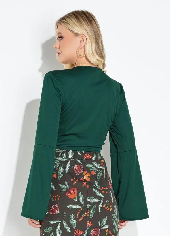 Moda Pop - Cropped VerdeCom Decote em Amarração 2