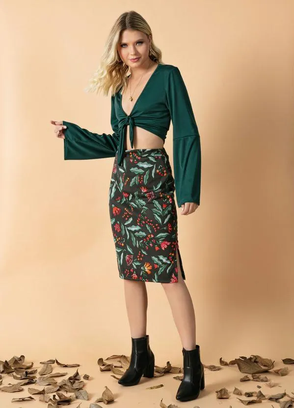 Moda Pop - Cropped VerdeCom Decote em Amarração 6