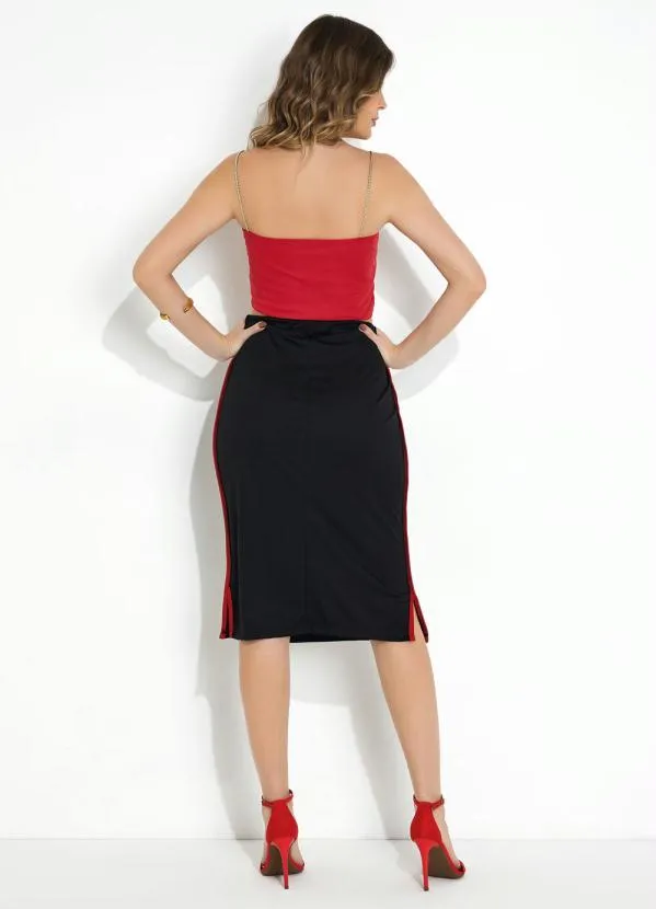 Moda Pop - Cropped VermelhoCom Alça Trançada de Courino 4