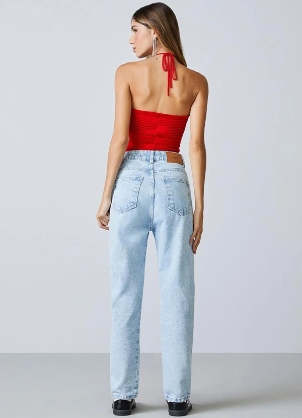 Authoria - Cropped Vermelho de Tricot com Nervuras Vermelho 4