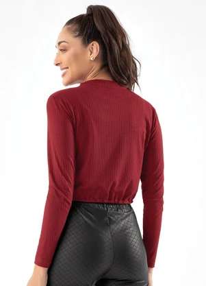 Jancris - Cropped Vermelho em Canelado - JANCRIS