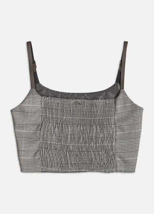 Authoria - Cropped Xadrez Cinza Cinza - AUTHORIA