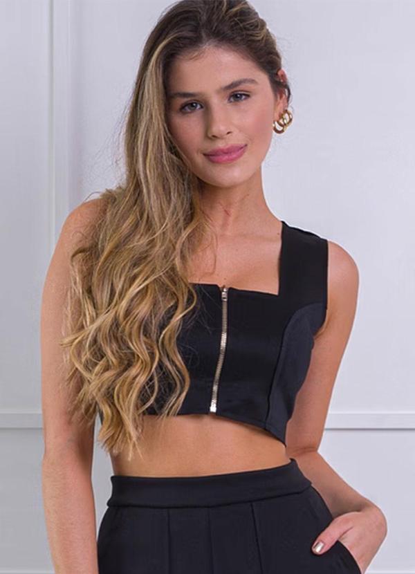 Amo Brand - Cropped Zíper Neo Preto