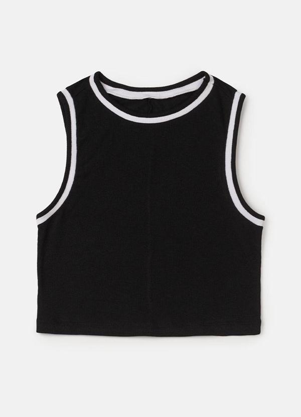 Choyee - Regata Cropped Bicolor Preto